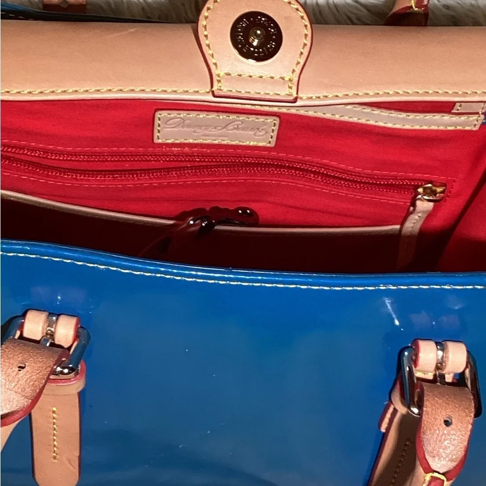 Dooney & Bourke Janine Blue patent leather satchel bag